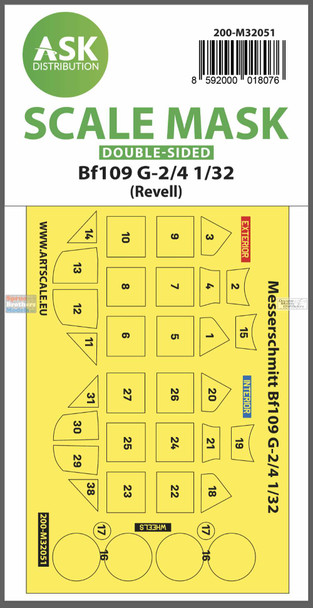 ASKM32051 1:32 ASK/Art Scale Double-Sided Mask - Bf109G-2 Bf109G-4 (REV kit)