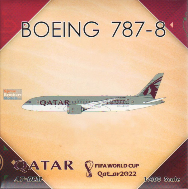 PHX04497 1:400 Phoenix Model Qatar Airways B787-8 Reg #A7-BCM 'FIFA World Cup Qatar 2022' (pre-painted/pre-built)