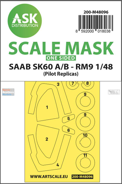 ASKM48096 1:48 ASK/Art Scale Mask - Saab SK60A/B - RM9 (PLS kit)