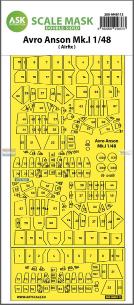 ASKM48113 1:48 ASK/Art Scale Double-Sided Mask - Avro Anson Mk.I (AFX kit)