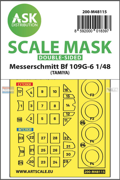 ASKM48115 1:48 ASK/Art Scale Double-Sided Mask - Bf109G-6 (TAM kit)