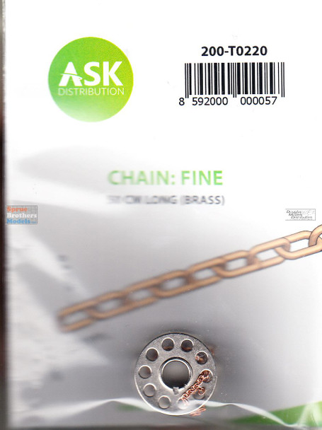 ASKT0220 ASK/Art Scale - Brass Chain (fine) 50cm Long (link: 0.4mm x 1.7mm x 2.1mm)