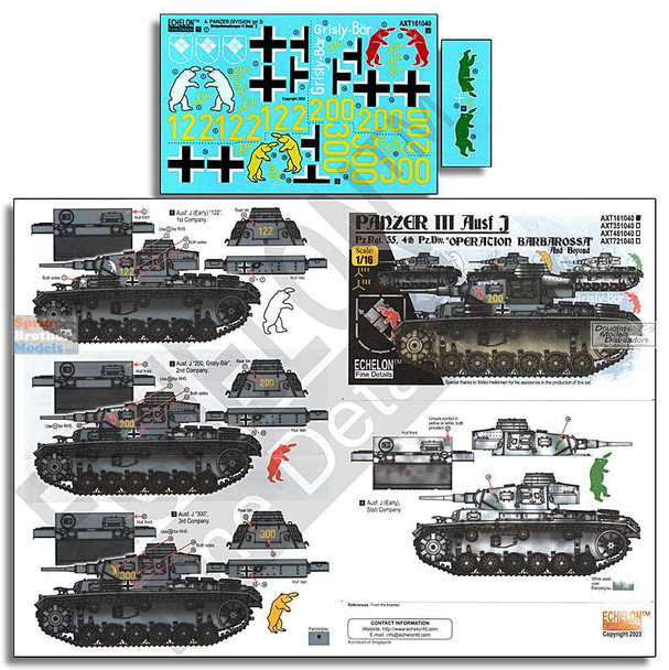 ECH161040 Aftica Korps Panzer III Ausf J Operation Barbarossa 4. Pz.Div