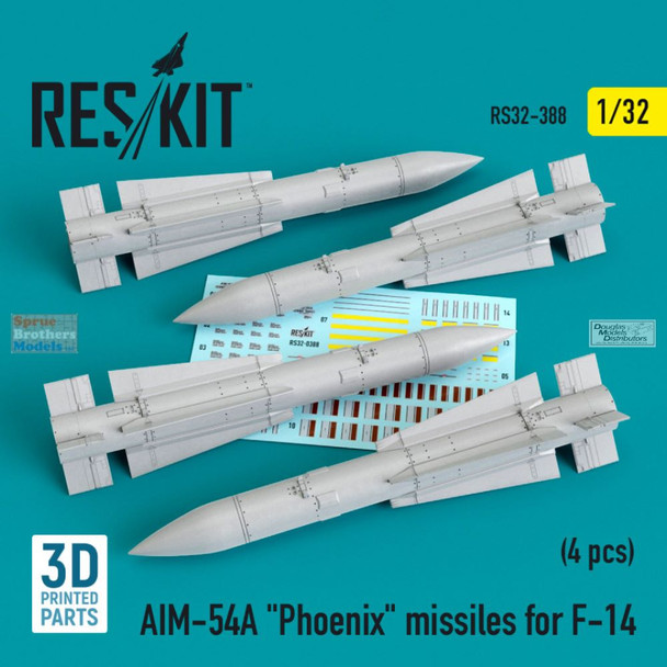 RESRS320388 1:32 ResKit AIM-54A Phoenix Missiles for F-14 Tomcat