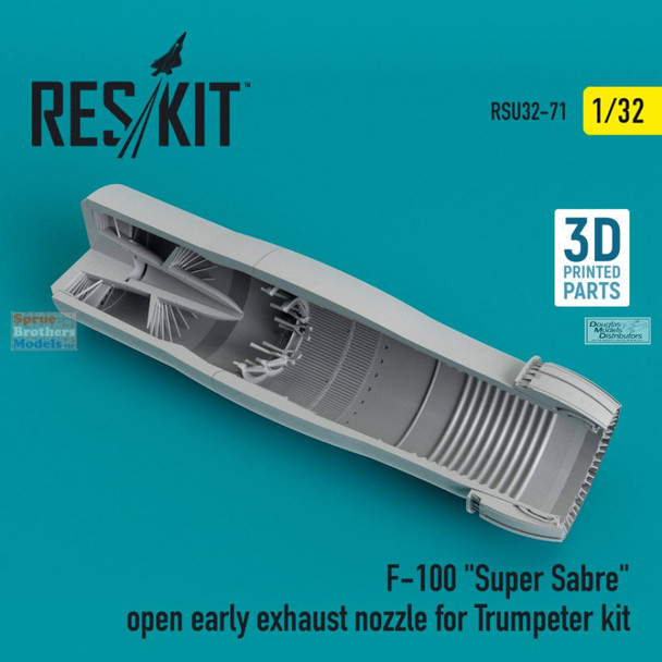 RESRSU320071U 1:32 ResKit F-100 Super Sabre Open Exhaust Nozzle Early (TRP kit)