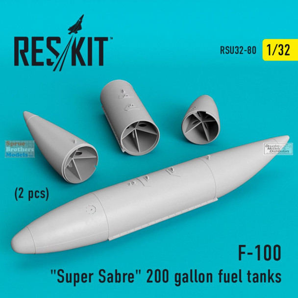 RESRSU320080U 1:32 ResKit F-100 Super Sabre 200-gallon Fuel Tanks