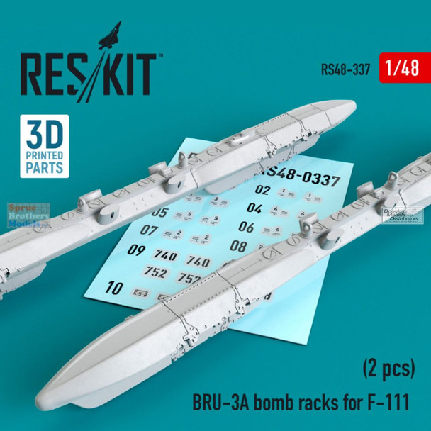 RESRS480337 1:48 ResKit BRU-3A Bomb Racks (for F-111)