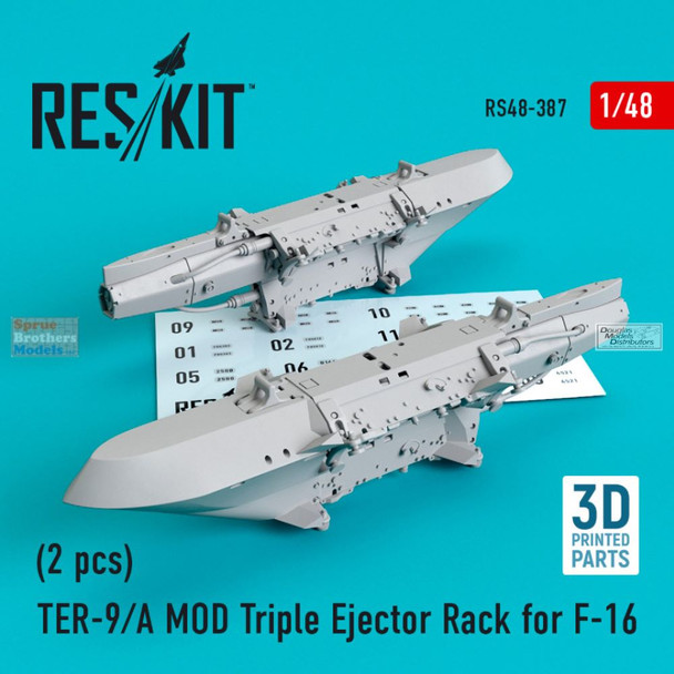 RESRS480387 1:48 ResKit TER-9/A Mod Triple Ejector Rack (for F-16)