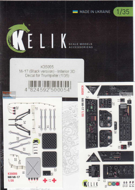 RESK35005K 1:35 ResKit/Kelik 3D Interior Set - Mi-17 Hip (Black Version) (TRP kit)