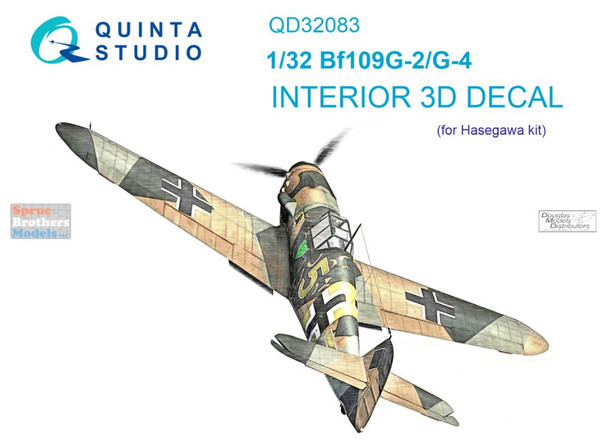 QTSQD32083 1:32 Quinta Studio Interior 3D Decal - Bf109G-2 Bf109G-4 (HAS kit)