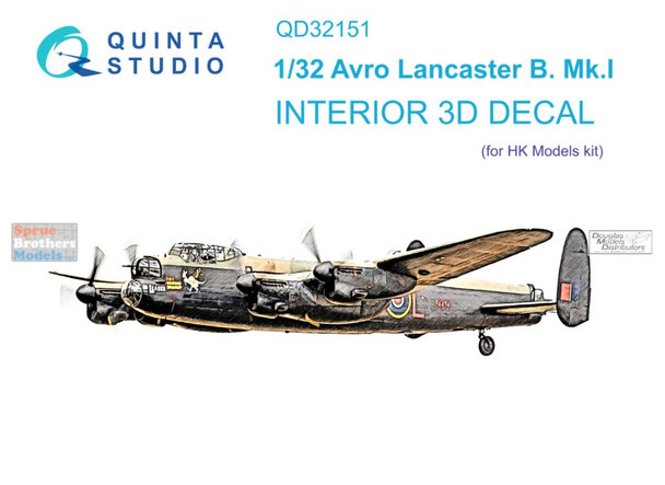 QTSQD32151 1:32 Quinta Studio Interior 3D Decal - Lancaster B Mk.I (HKM kit)