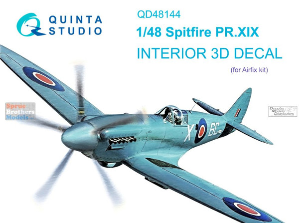 QTSQD48144 1:48 Quinta Studio Interior 3D Decal - Spitfire PR.XIX (AFX kit)