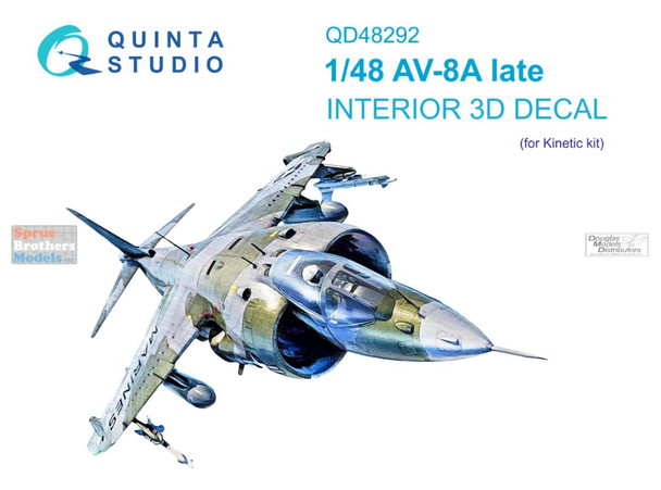 QTSQD48292 1:48 Quinta Studio Interior 3D Decal - AV-8A Harrier Late (KIN kit)