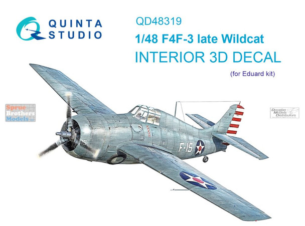 QTSQD48319 1:48 Quinta Studio Interior 3D Decal - F4F-3 Wildcat Late (EDU kit)