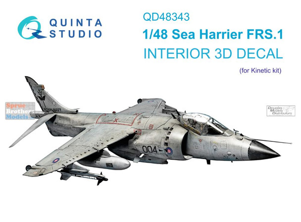 QTSQD48343 1:48 Quinta Studio Interior 3D Decal - Sea Harrier FRS.1 (KIN kit)