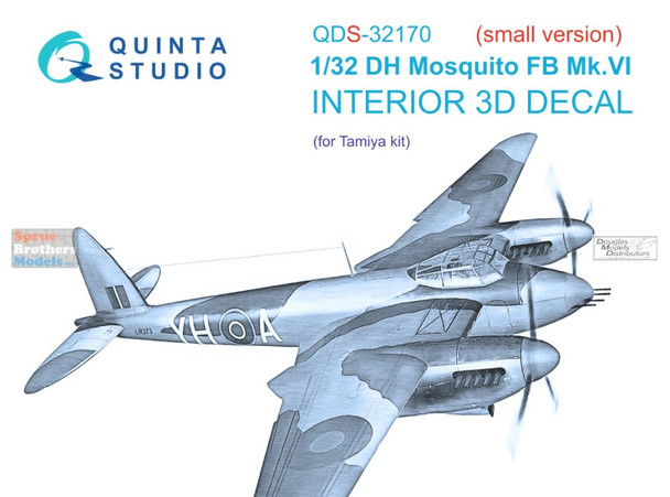 QTSQDS32170 1:32 Quinta Studio Interior 3D Decal - Mosquito FB Mk.VI (TAM kit) Small Version