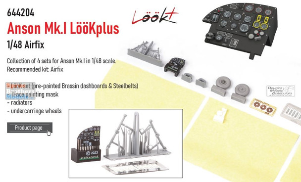 EDU644204 1:48 Eduard LookPlus - Anson Mk.I Detail Set (AFX kit)
