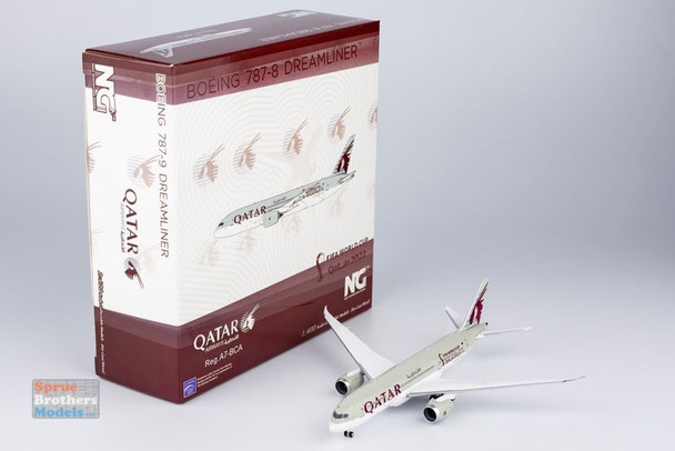NGM59009 1:400 NG Model Qatar Airways B787-8 Reg A7-BCA 'FIFA World Cup Qatar 2022' (pre-painted/pre-built)
