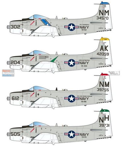 CARCD72131 1:72 Caracal Models Decals - US Navy A-1H A-1J Skyraider in Vietnam