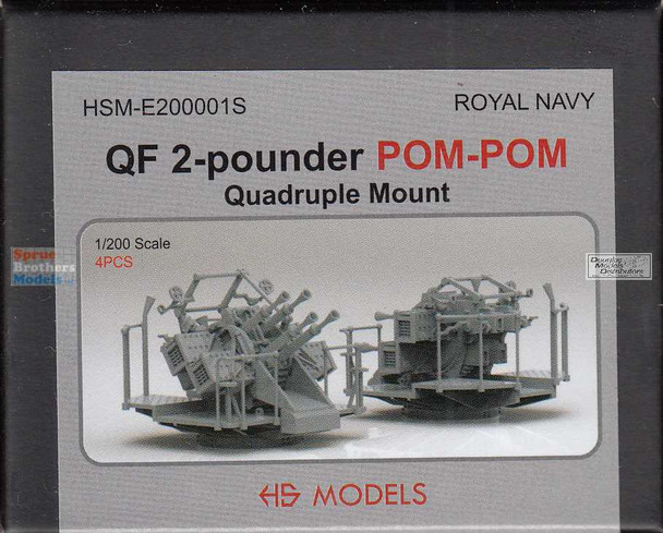 HSME200001E 1:200 HS Models Royal Navy QF 2-Pounder POM-POM Quadruple Mount