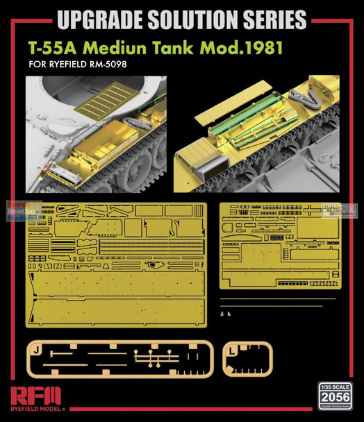 RFMRM2056 1:35 Rye Field Model T-55A Tank Mod. 1981 Fenders Upgrade Set (RFM kit)