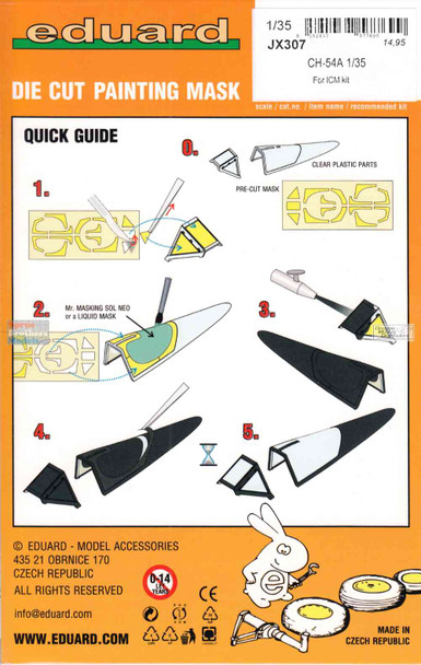 EDUJX307 1:32 Eduard Mask - CH-54A Tarhe (ICM kit)