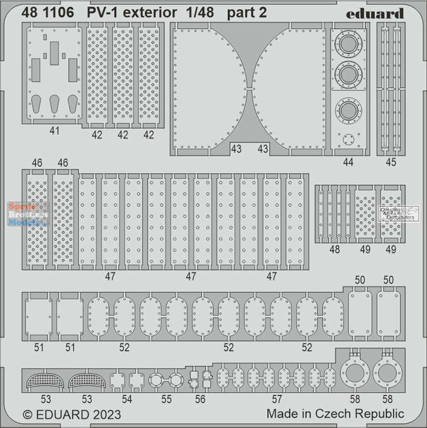 EDU481106 1:48 Eduard PE - PV-1 Ventura Exterior Detail Set (ACA kit)