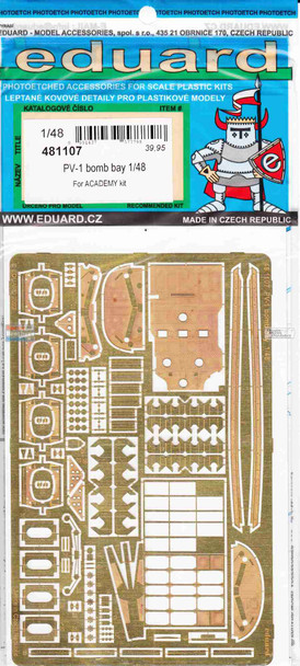 EDU481107 1:48 Eduard PE - PV-1 Ventura Bomb Bay Detail Set (ACA kit)