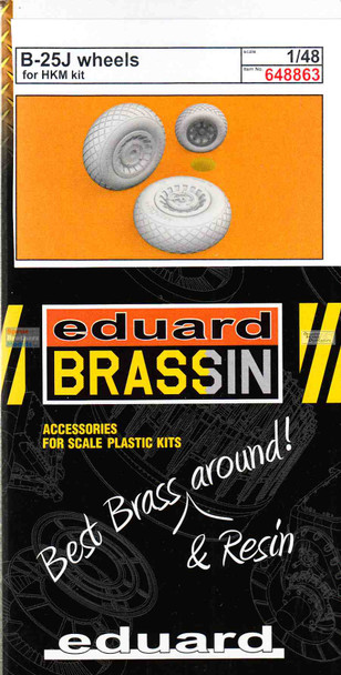 EDU648863 1:48 Eduard Brassin PRINT - B-25J Mitchell Wheels (HKM kit)