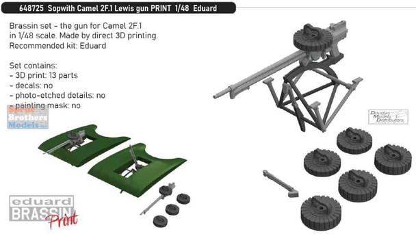 EDU648725 1:48 Eduard Brassin Print - Sopwith Camel 2F.1 Lewis Gun (EDU kit)