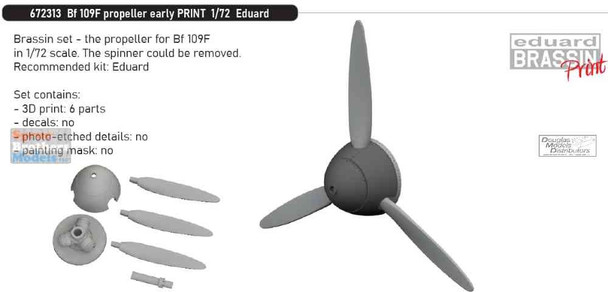 EDU672313 1:72 Eduard Brassin PRINT Bf109F Propeller Early (EDU kit)