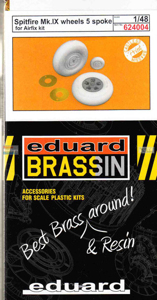 EDU624004 1:24 Eduard Brassin PRINT Spitfire Mk.IX Wheels 5-Spoke (AFX kit)