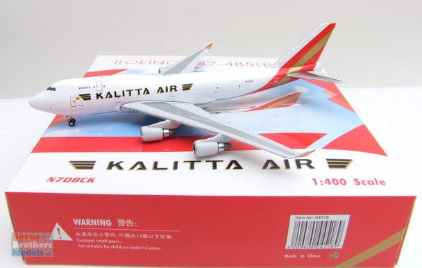 PHX04518 1:400 Phoenix Model Kalitta Air B747-4B5(BCF) Reg #N708CK (pre-painted/pre-built)