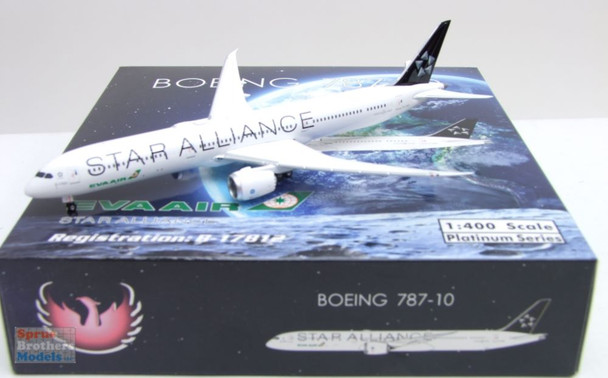 PHX11792 1:400 Phoenix Model EVA Air B787-10 Reg #B-17812 'Star Alliance' (pre-painted/pre-built)