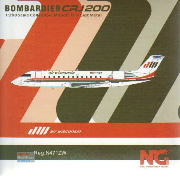 NGM52062 1:200 NG Model Air Wisconsin CRJ-200LR Reg #N471AW (pre-painted/pre-built)