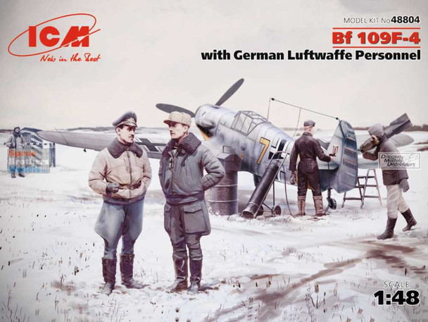 ICM48804 1:48 ICM Bf-109F-4 with Luftwaffe Personnel