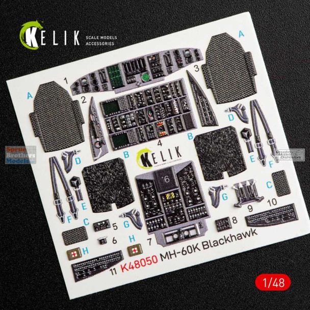 RESK48050K 1:48 ResKit/Kelik 3D Detail Set - MH-60K Blackhawk (ITA kit)