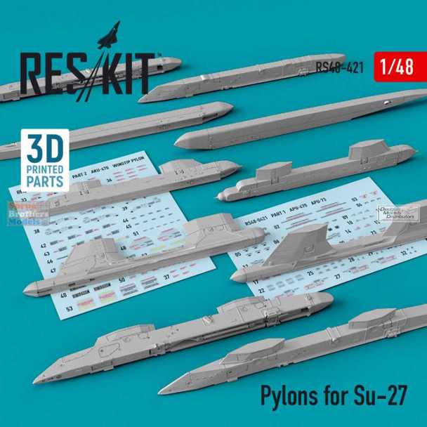RESRS480421 1:48 ResKit Pylons for Su-27 Flanker