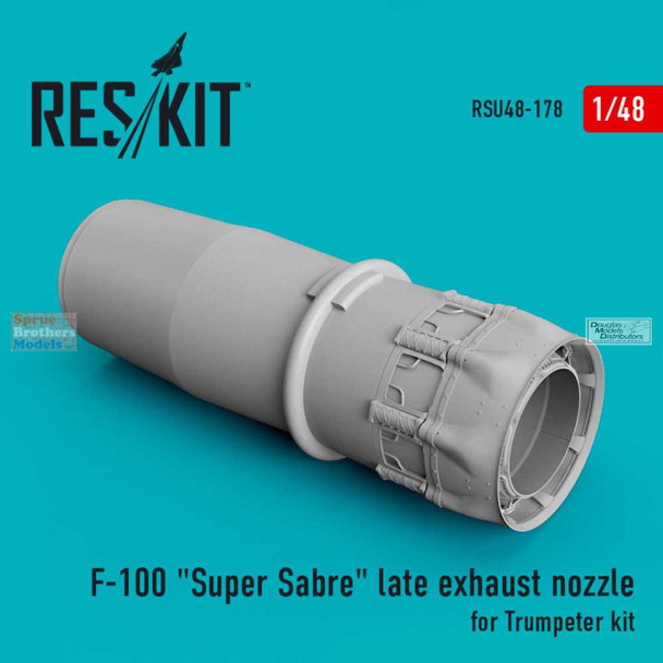 RESRSU480178U 1:48 ResKit F-100 Super Sabre Late Exhaust Nozzle (TRP kit)