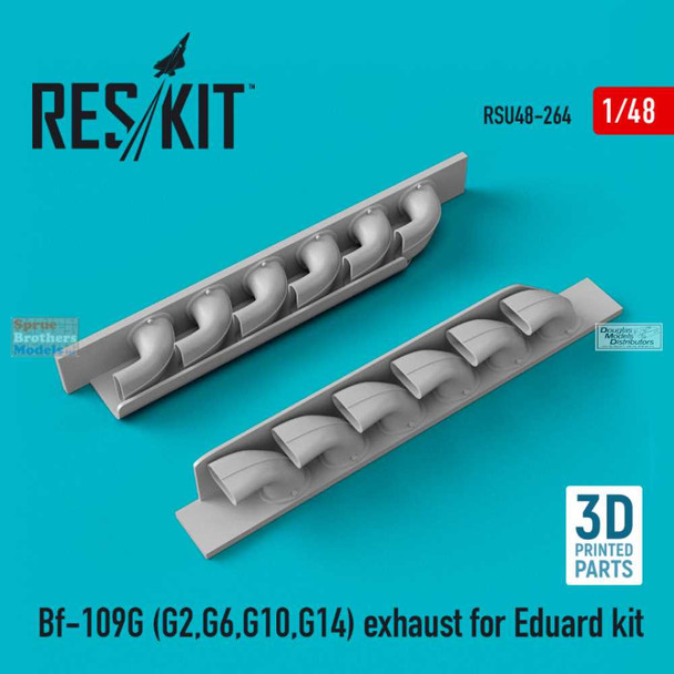 RESRSU480264U 1:48 ResKit Bf109G Exhaust (EDU kit)