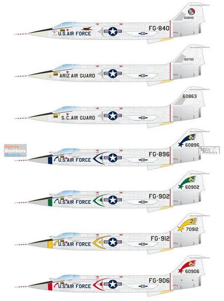 CARCD72142 1:72 Caracal Models Decals - USAF F-104A F-104B F-104C Starfighter