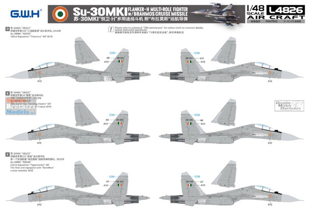 LNRL4826 1:48 Great Wall Hobby Su-30MKI Flanker-H with Brahmos Cruise Missile