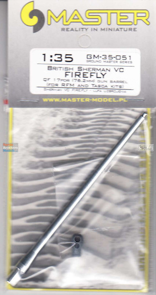 MASGM35051 1:35 Master Model Gun Barrel Set - British Sherman Firefly Vc QF 17 Pdr