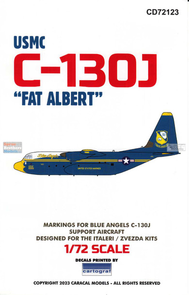 CARCD72123 1:72 Caracal Models Decals - USMC C-130J Hercules 'Fat Albert'