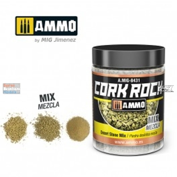 AMM8431 AMMO by Mig Cork Rock - Desert Stone Mix 100ml