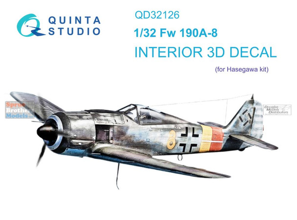QTSQD32126 1:32 Quinta Studio Interior 3D Decal - Fw190A-8 (HAS kit)