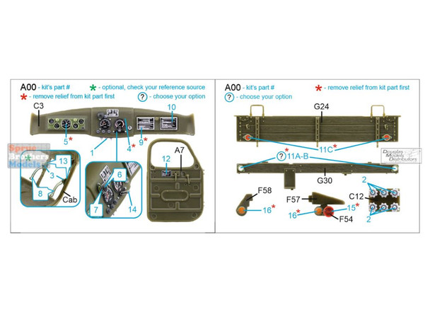 QTSQD35086 1:35 Quinta Studio Interior 3D Decal - Zil-157 Family (TRP kit)