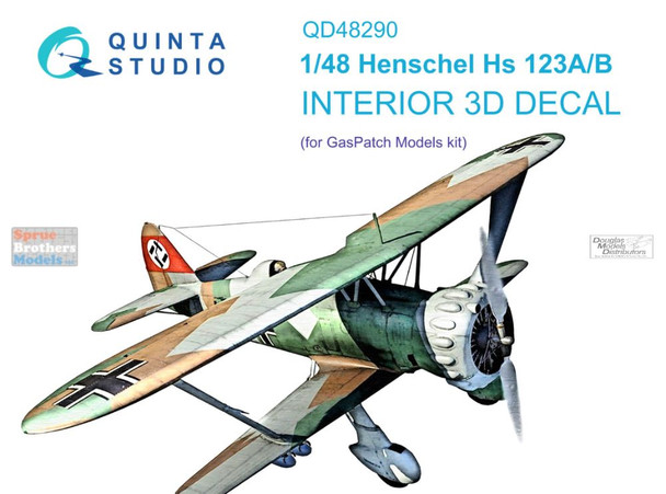 QTSQD48290 1:48 Quinta Studio Interior 3D Decal - Hs123A Hs123B (GPT kit)