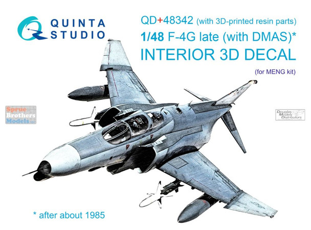 QTSQD48342R 1:48 Quinta Studio Interior 3D Decal - F-4G Phantom II Late with DMAS & 3D Printed Parts (MNG kit)