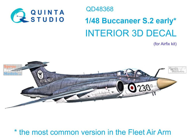 QTSQD48368 1:48 Quinta Studio Interior 3D Decal - Buccaneer S.2 Early (AFX kit)